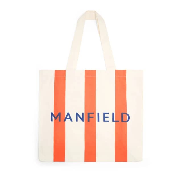 Manfield Oranje en wit gestreepte Manfield shopper