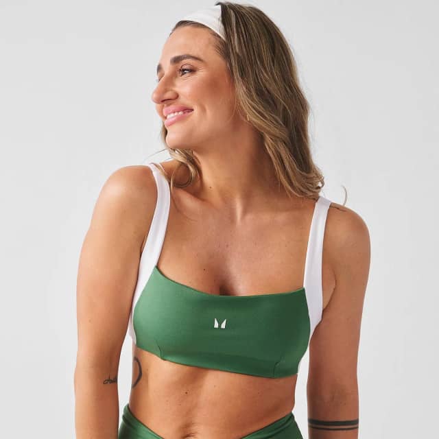 Myprotein MP Dames X Tatiana Contrast Twist Back Sport-BH - Palm Green