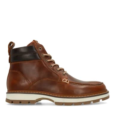 No Stress Cognac Leren Veterboots