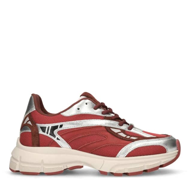 Sacha Rode sneakers met zilveren metallic details