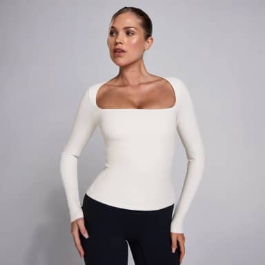 MP Dames SculptForm Vierkante Hals Longsleeve Top - Parel