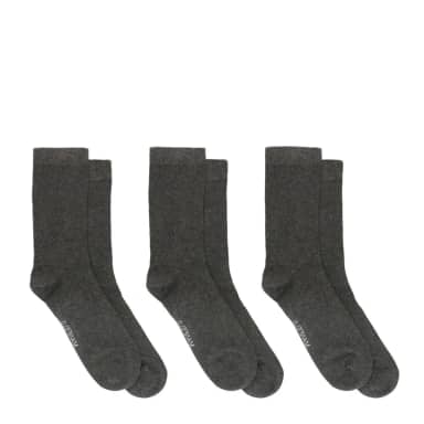 Manfield Set Van 3 Paar Antraciet Bamboe Sokken