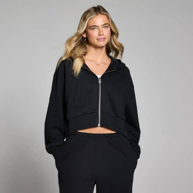 Myprotein MP Dames Lifestyle Hoodie met Rits - Gewassen Zwart