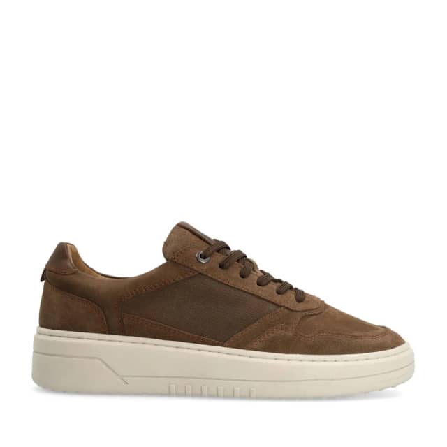 No Stress Bruine Nubuck Sneakers Met Veters