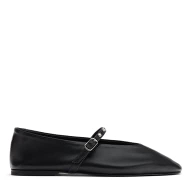 Zwarte leren ballerina's