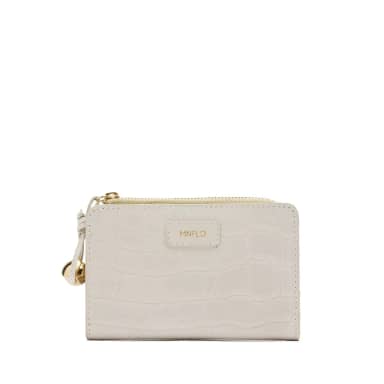 Manfield Manfield Witte Lakleren Portemonnee Met Ritssluiting