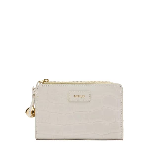 Manfield Witte Lakleren Portemonnee Met Ritssluiting