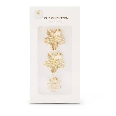 Manfield 3-Pack Goudkleurige Bloemen Buttons