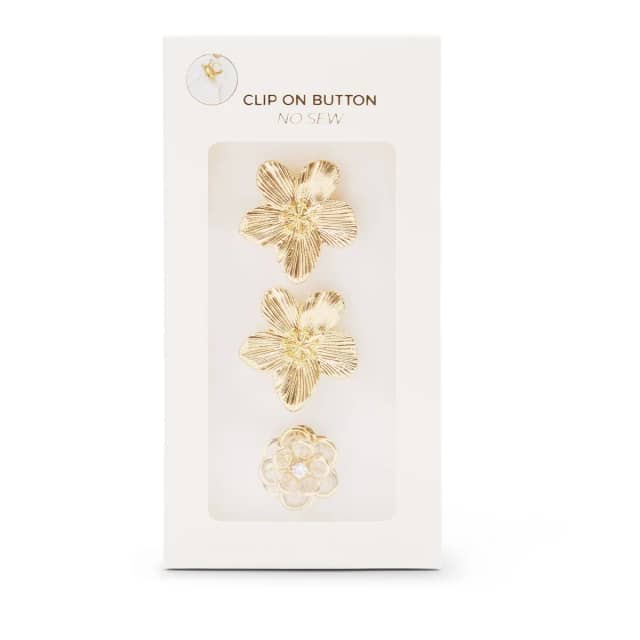 Manfield 3-Pack Goudkleurige Bloemen Buttons