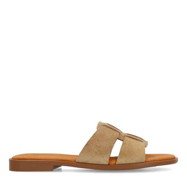 Manfield Beige Suède Slippers