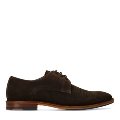 Manfield Manfield Bruine Suède Veterschoenen