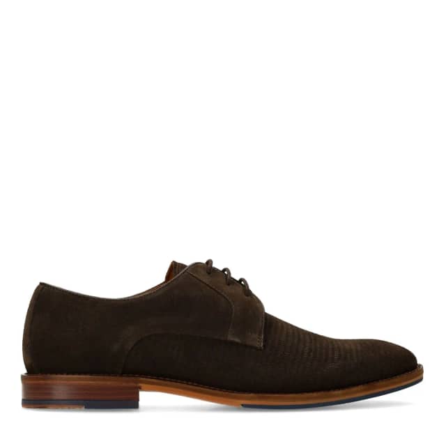 Manfield Bruine Suède Veterschoenen