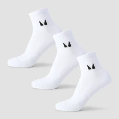 MP Unisex Ankle Socks (3 Pack) - White - UK