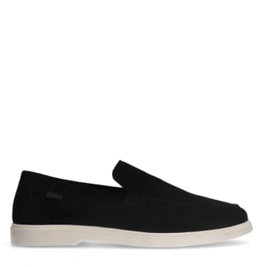 Manfield Zwarte Suède Loafers