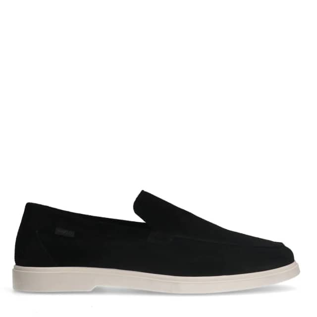 Manfield Zwarte Suède Loafers