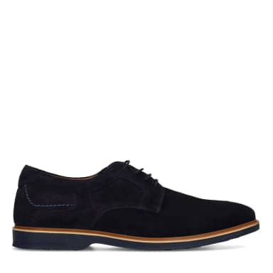 No Stress Donkerblauwe Suède Veterschoenen