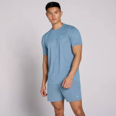 Myprotein MP Heren Active Training Pillar Grafisch T-Shirt - Mist Blauw
