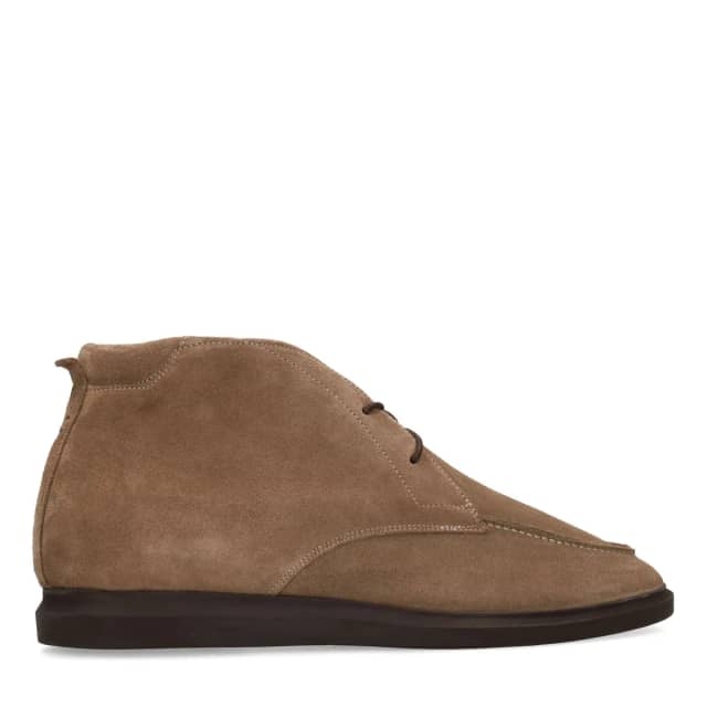 Manfield Taupe Suède Desert Boots Met Veters