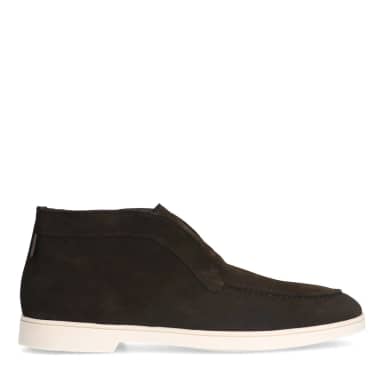 Manfield Bruine Suède Chelsea Boots Met Elastieke Sluiting