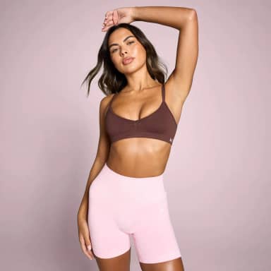 MP Dames Tempo Naadloze Ruched Front Sport-BH - Fudge