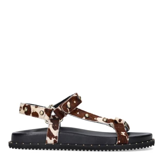 Sacha Cow print leren sandalen