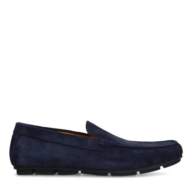 Manfield Donkerblauwe Suède Loafer