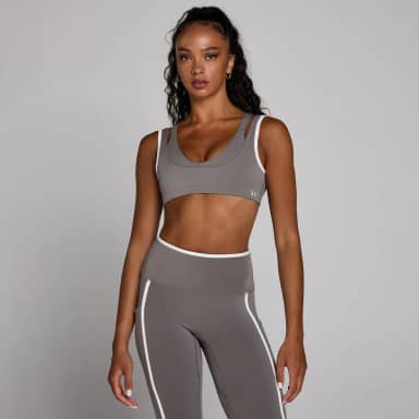MP Dames Velocity Contrast Dubbele Laag Sport-bh - Asgrijs