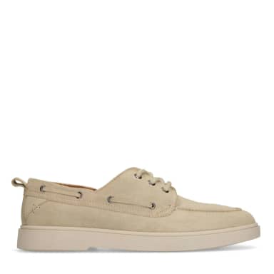 Manfield Manfield Beige Suède Bootschoenen Met Veters
