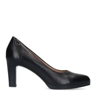 No Stress Zwarte Leren Pumps Met Rechte Hak Van 7 Cm