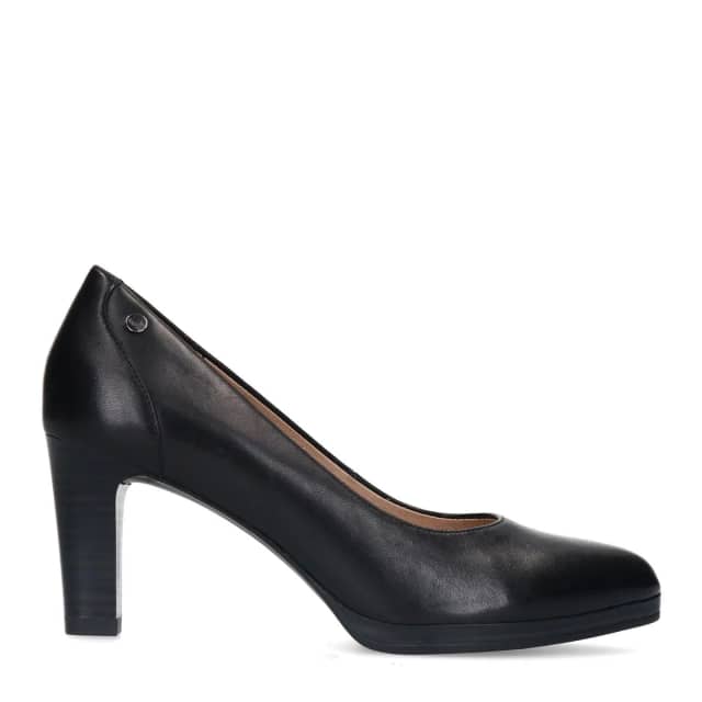No Stress Zwarte Leren Pumps Met Rechte Hak Van 7 Cm