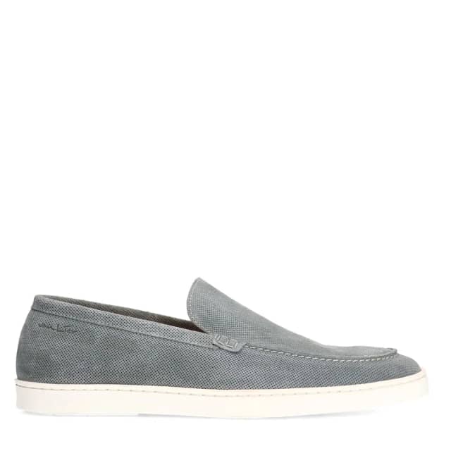 Van Lier Grijs/blauwe Lugano Suède Loafers