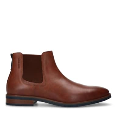 Van Lier Cognac Amalfi Leren Chelsea Boots Met Elastieke Sluiting