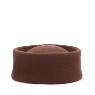 Manfield Bruine Wollen Pillbox Hoed