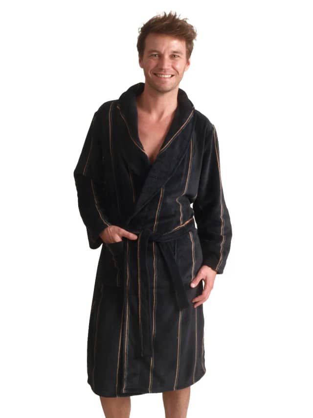 Outfitter Donkerblauwe fleecebadjas heren