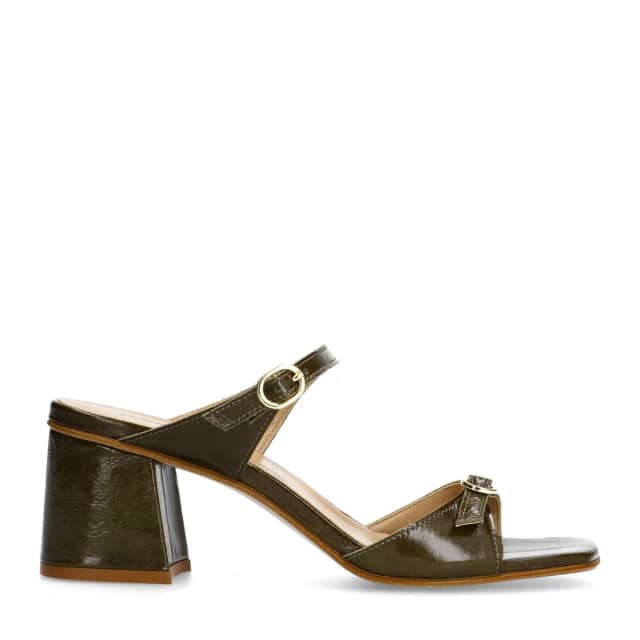 Sacha Donkergroene lak sandalen met hak