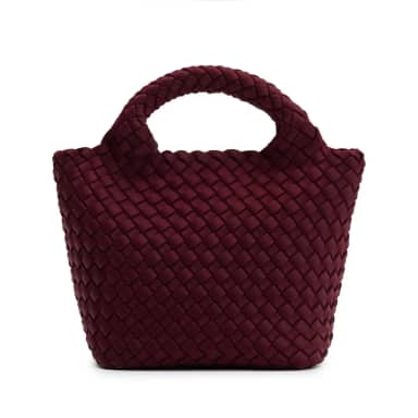 Manfield Manfield Burgundy Mini Gevlochten Handtas