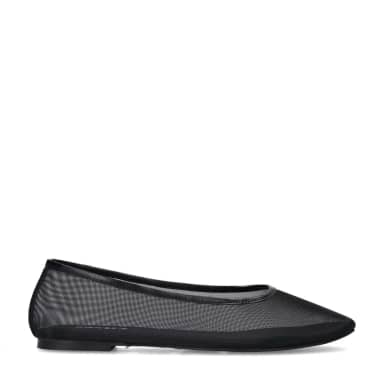 Sacha Zwarte mesh ballerina's