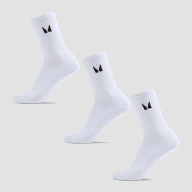 MP Unisex Crew Socks (3 Pack) - White - UK