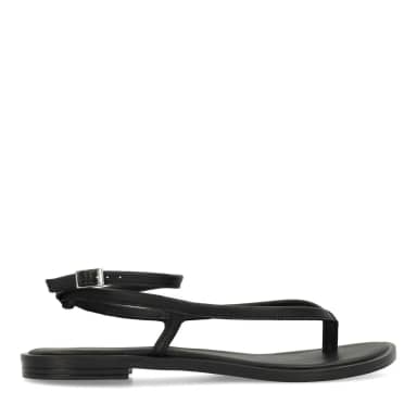 Manfield Manfield Manfield X Jolielot - Zwarte Leren Sandalen Met Gespsluiting