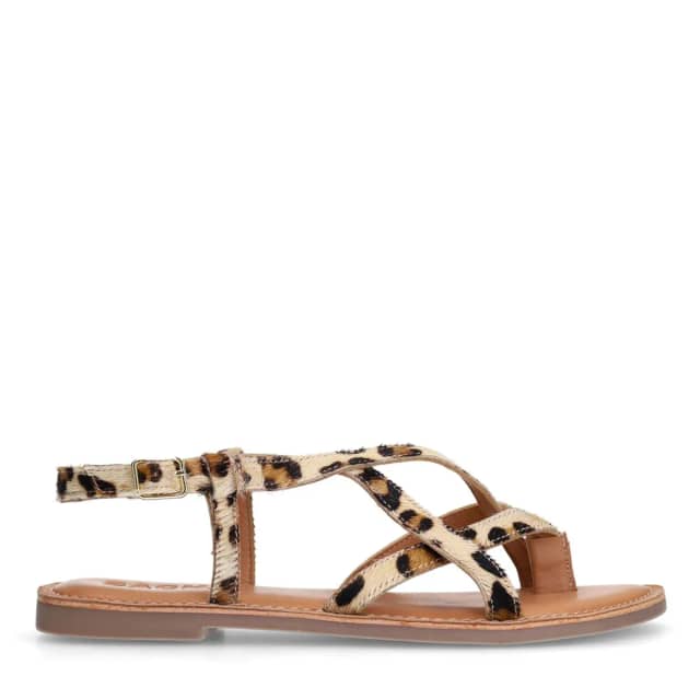 Sacha Leopard sandalen met gekruiste bandjes