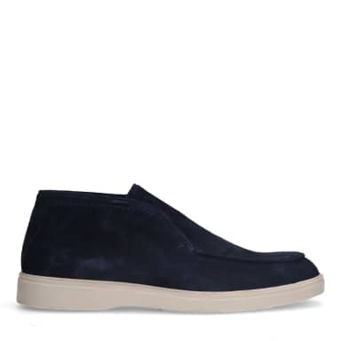 Manfield Donkerblauwe Suède Boots