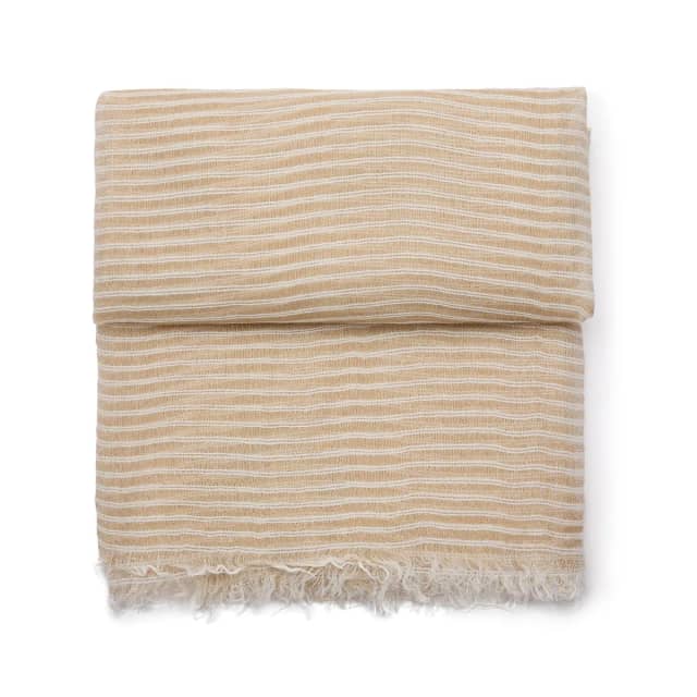 Manfield Beige Gestreepte Sjaal