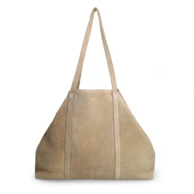 Manfield Beige Suède Shopper Clip