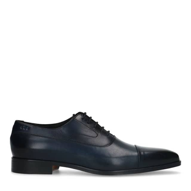 Heritage Donkerblauwe Leren Veterschoenen