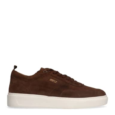 Manfield Bruine Suède Sneakers Met Veters