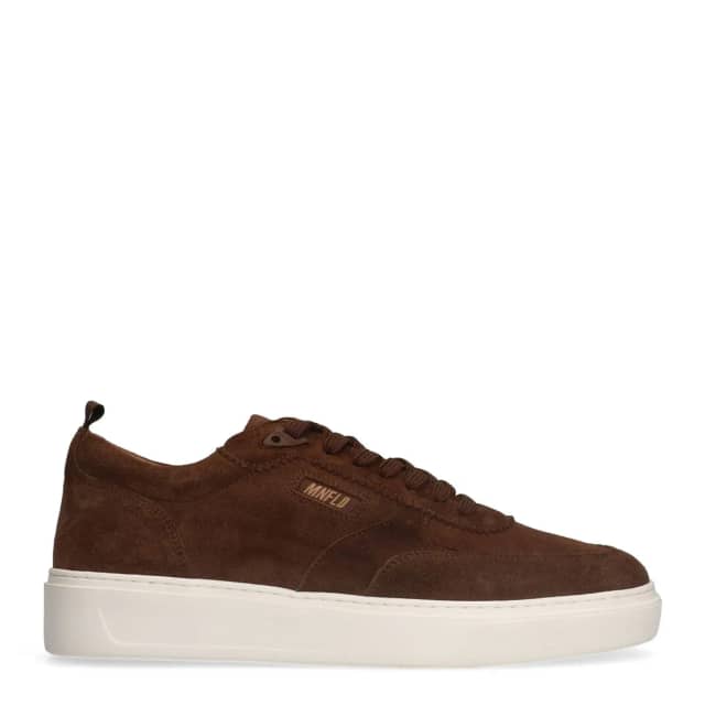 Manfield Bruine Suède Sneakers Met Veters