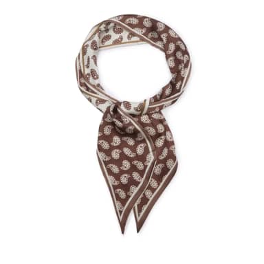 Manfield Manfield Bruin Sjaaltje Met Off White Details
