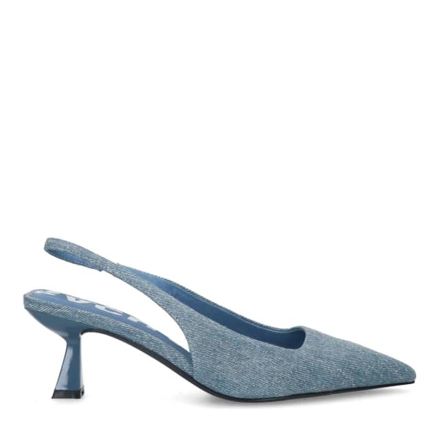 Sacha Denim slingback pumps