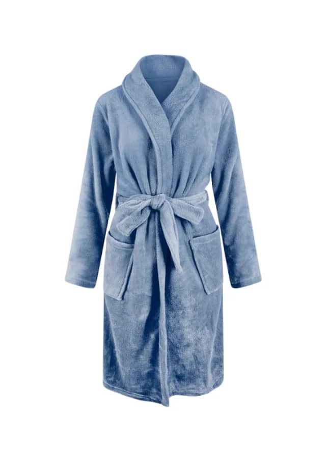 Relax Company Denimblauwe kinderbadjas fleece