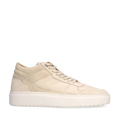 Manfield Manfield Beige Nubuck Sneakers Met Veters